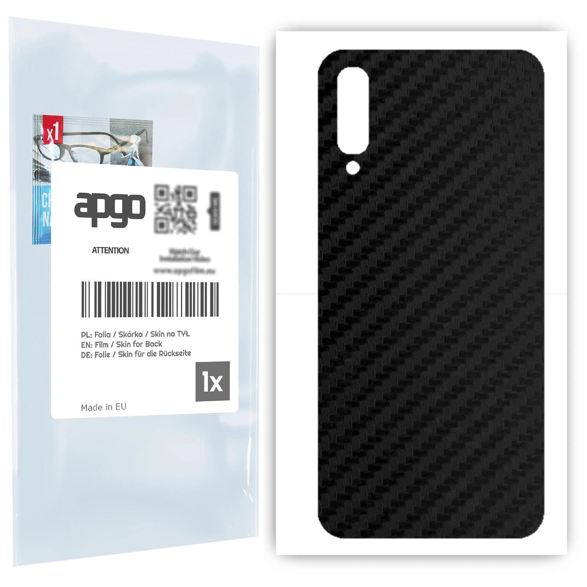 Folia naklejka skórka strukturalna na TYŁ do Samsung Galaxy A70 - Carbon - apgo SKINS