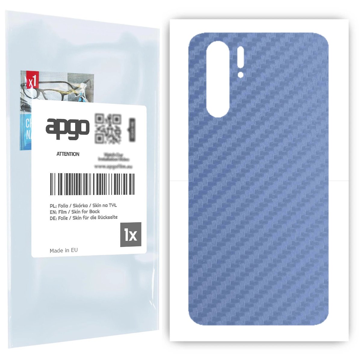 Folia naklejka skórka strukturalna na TYŁ do Huawei P30 Pro -  Carbon Granatowy - apgo SKINS