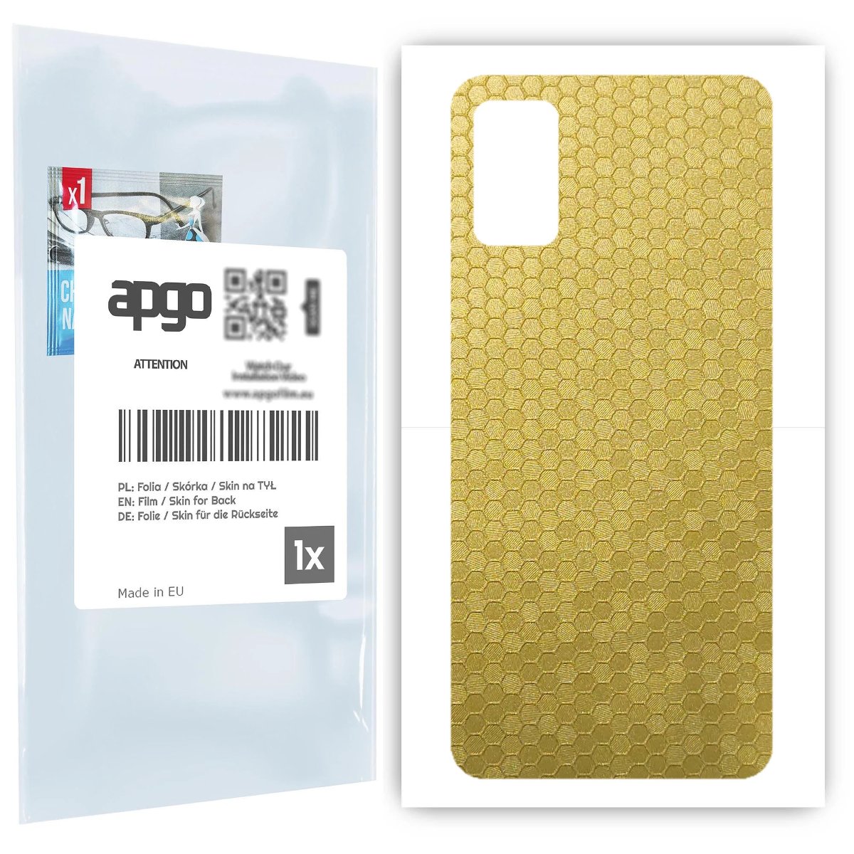 Folia naklejka skórka strukturalna na TYŁ do Samsung Galaxy A41 -  Plaster Miodu Złoty - apgo SKINS