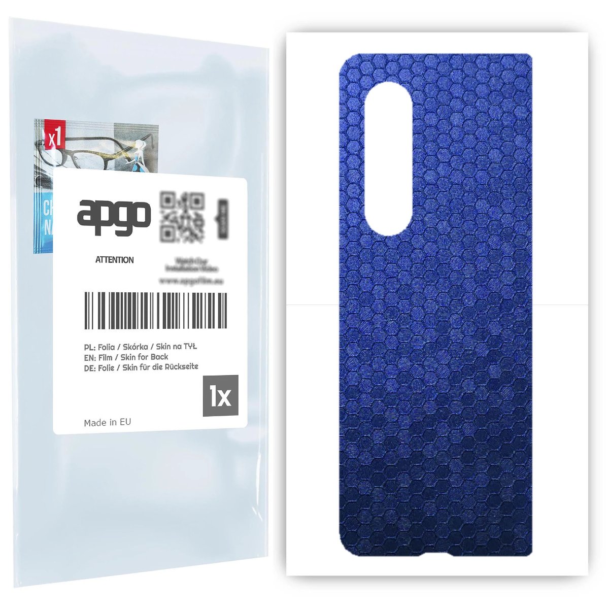 Folia naklejka skórka strukturalna na TYŁ do Samsung Galaxy Z Fold 3 -  Plaster Miodu Niebieski - apgo SKINS