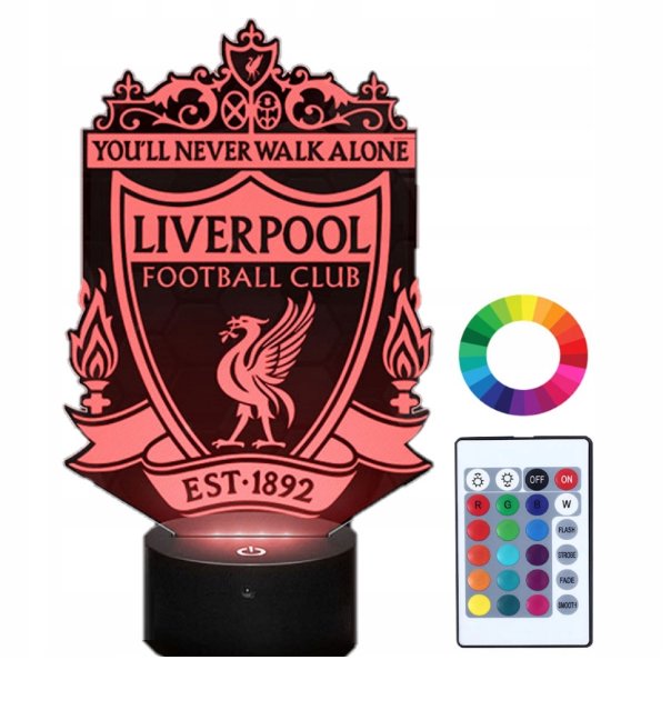 Lampka Nocna Klub Liverpool 3D Led Pilot Imię