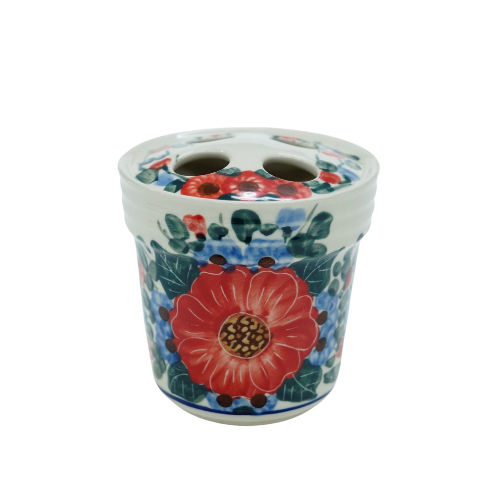 Ceramiczny Kubek Na Szczoteczki Z Rantem (A380 D28) Ceramika Bolesławiec