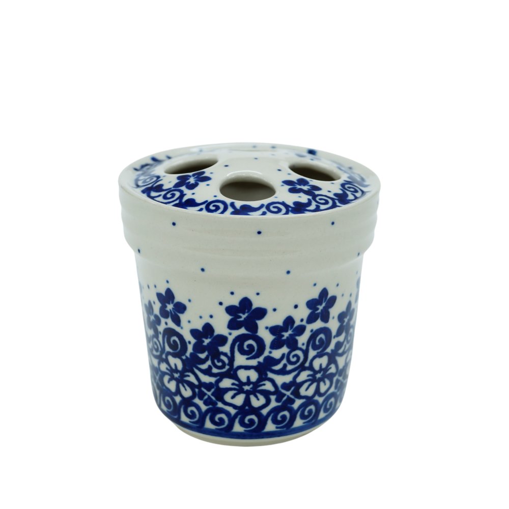 Ceramiczny Kubek Na Szczoteczki Z Rantem (A380 D27) Ceramika Bolesławiec