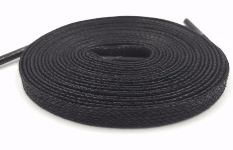 Sznurowadła płaskie bawełniane 130 cm CZARNE