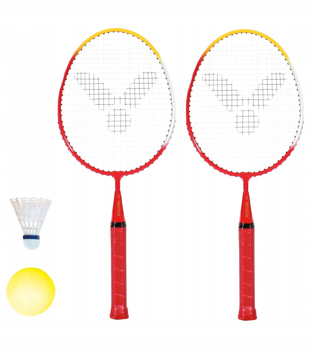 Victor zestaw rakietki badminton Mini dzieci, czerwony/żółty/biały, 744/0/0 744/0/0_Rot/Gelb/Weiß