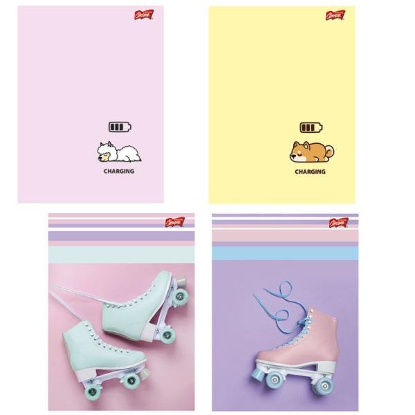 Zeszyt A5 32k linia podwójna dwukolorowa laminowany MIX