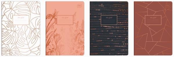 Zeszyt A5/60 kratka metallic Rose Gold Interdruk