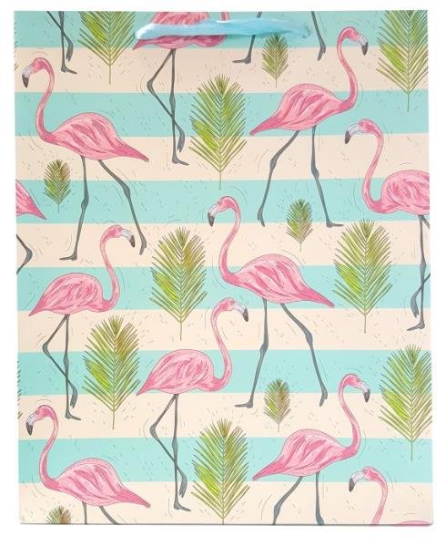 JU-PITER Torebka prezentowa flamingi 1295A 31x42x12cm p12, cena za 1szt