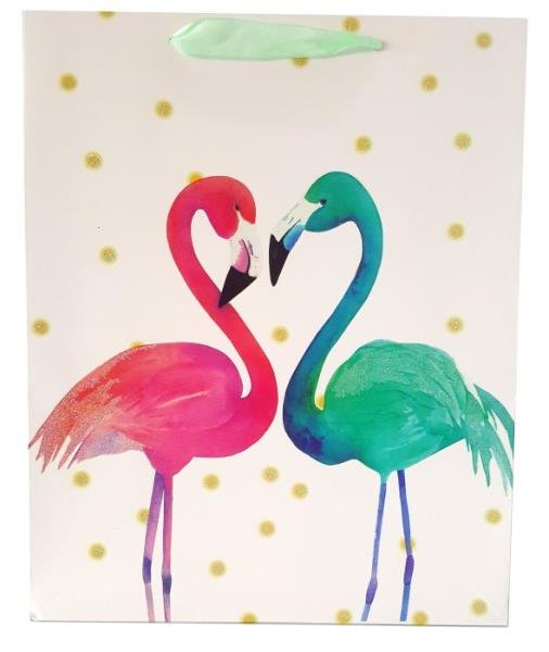 JU-PITER Torebka prezentowa flamingi 8031A 31x42x12cm p12, cena za 1szt