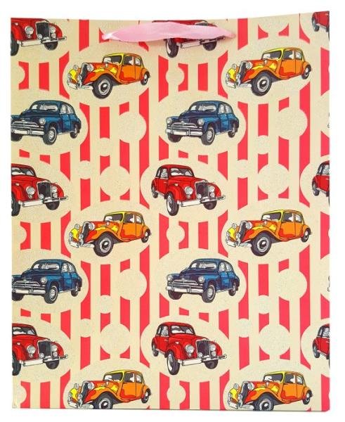 JU-PITER Torebka prezentowa stylowe autka 1237A  31x42x12cm p12, cena za 1szt