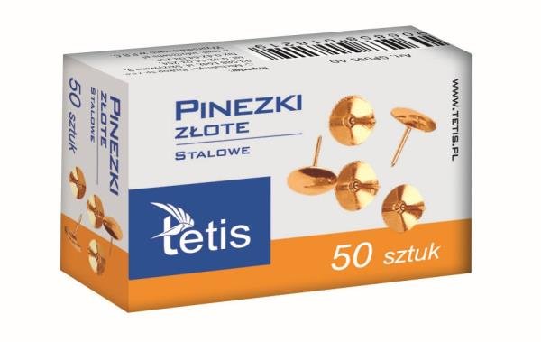 TETIS Pinezki złote 50szt p10. TETIS