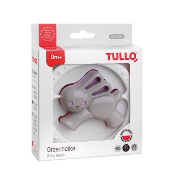 Grzechotka zając szaro-różowy Tullo