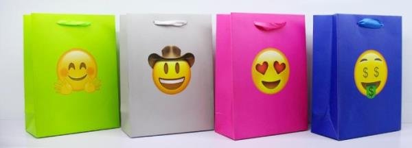 JU-PITER Torebka prezentowa emotki 8952A 31x42x12cm p12; cena za 1szt