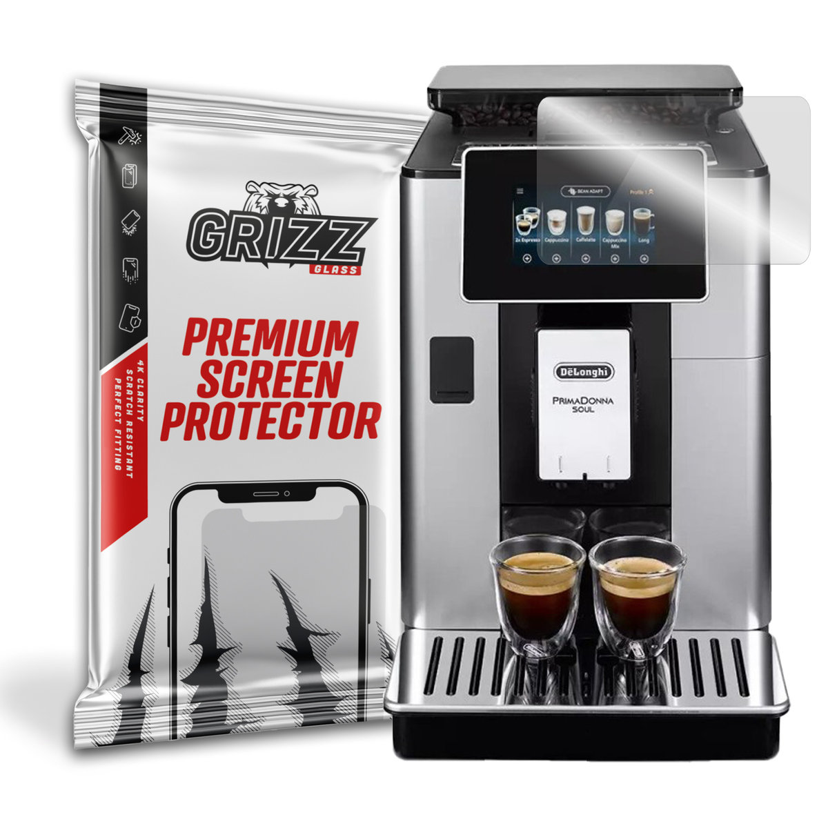 GrizzGlass HybridGlass szkło hybrydowe do DeLonghi Primadonna Soul ECAM612.55.SB