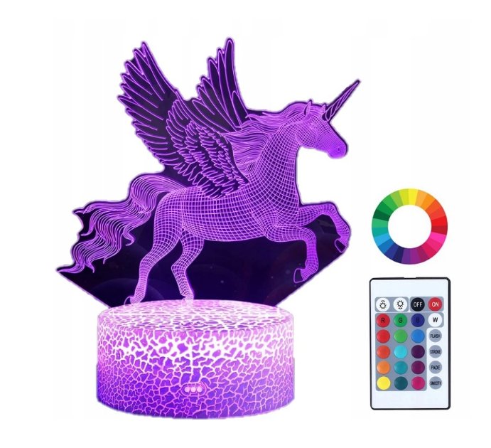 Lampka Nocna JEDNOROŻEC UNICORN Led IMIĘ Grawer