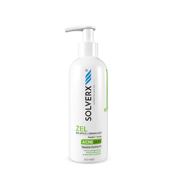 Solverx Acne Skin Żel do mycia i demakijażu twarzy i oczu przeciwtrądzikowy 200ml