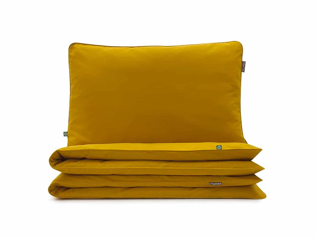 pościel basic musztardowy 200x200 cm + 2x 80x70 cm