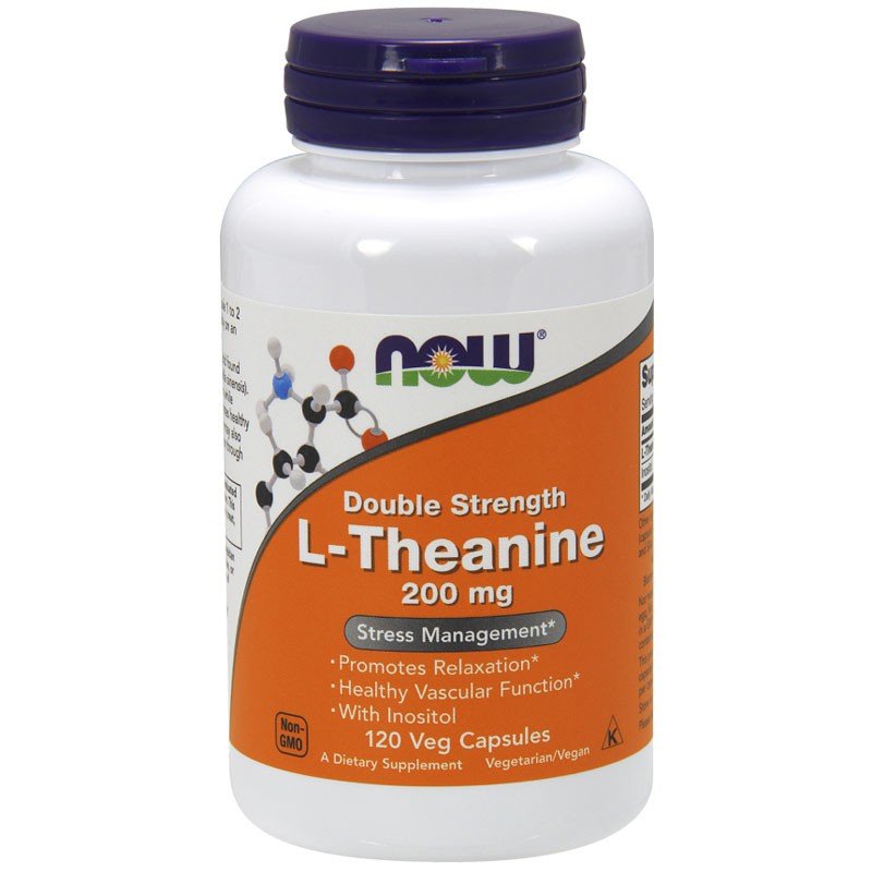 NOW Foods L-Teanina Podwójna Moc 200 mg 120 kaps