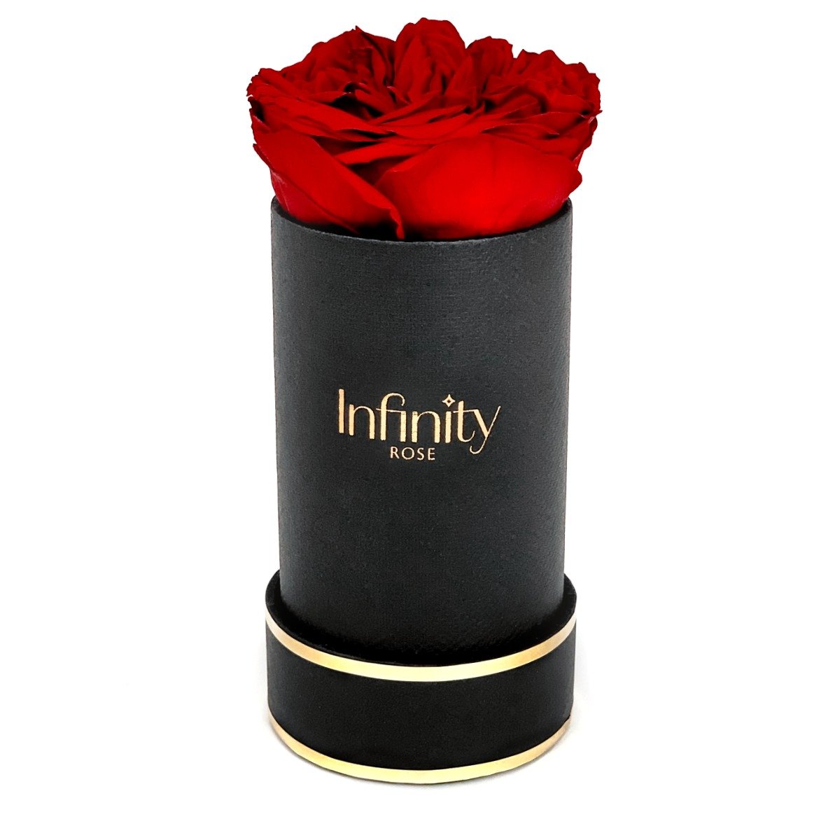 Naturalna stabilizowana wieczna róża czerwona dla mamy czarno złoty flower box Infinity Rose prezent na Dzień Matki