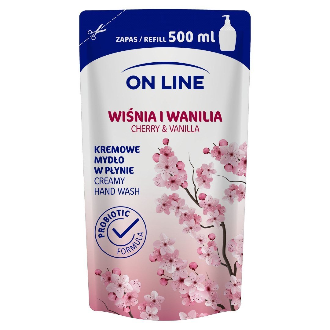 Forte Sweeden, On Line, Mydło kremowe w płynie Wiśnia i Wanilia, 500 ml