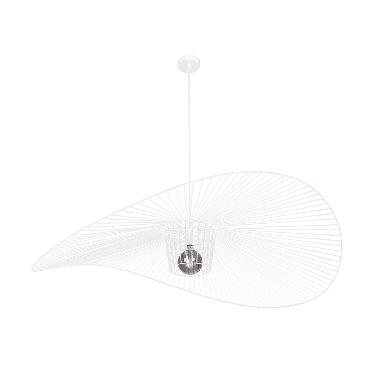 Kaja Kapelusz lampa wisząca 1x60W biała KP-21BIAŁY