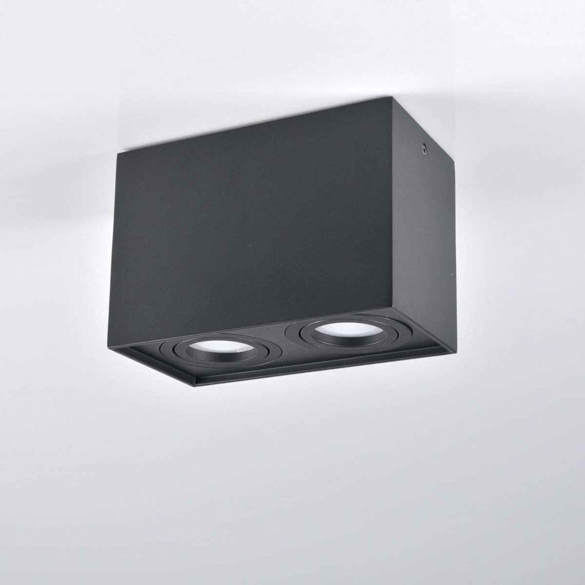 Polux Oprawa natynkowa Hadar kwadratowa 2 x 10 W GU10 czarna 313140
