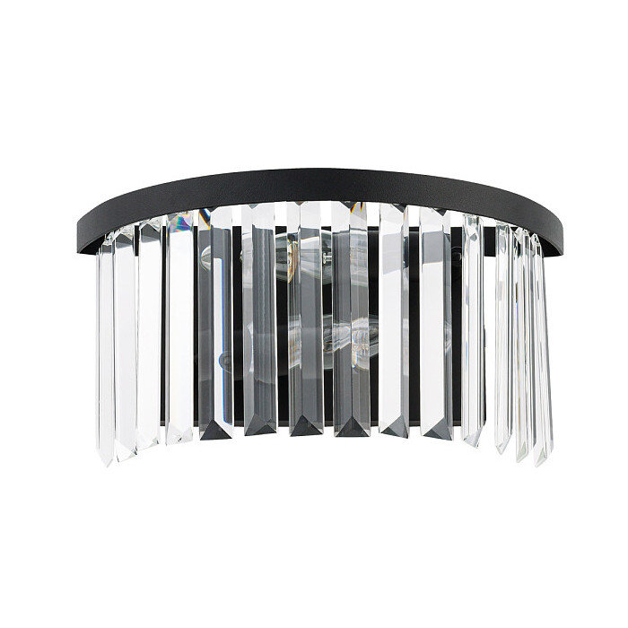 Nowodvorski Luksusowy kinkiet kryształowy CRISTAL BLACK 2x E14 60W czarny 7633