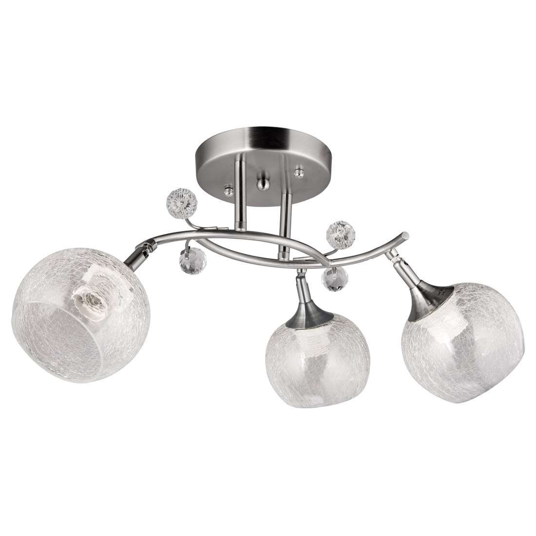 Inne Plafon LAMPA sufitowa VEN W-A 26004/3 SL+WT klasyczna OPRAWA z kryształkami kule balls satyna przezroczyste VEN W-A 26004/3 SL+WT