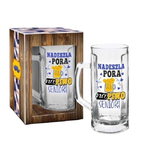 Kufel do piwa Pora dla Seniora 500 ml kartonik