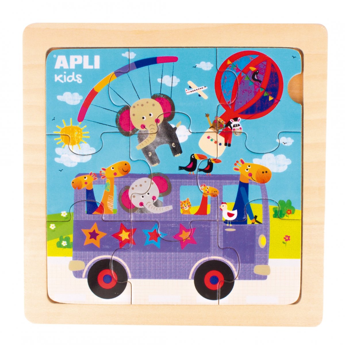 Apli Kids Drewniane puzzle Kids - Autobus 3+