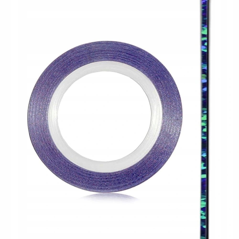 Tasiemka do zdobień paznokci naklejka 1 mm L9 Laser Blue nitka niebieska