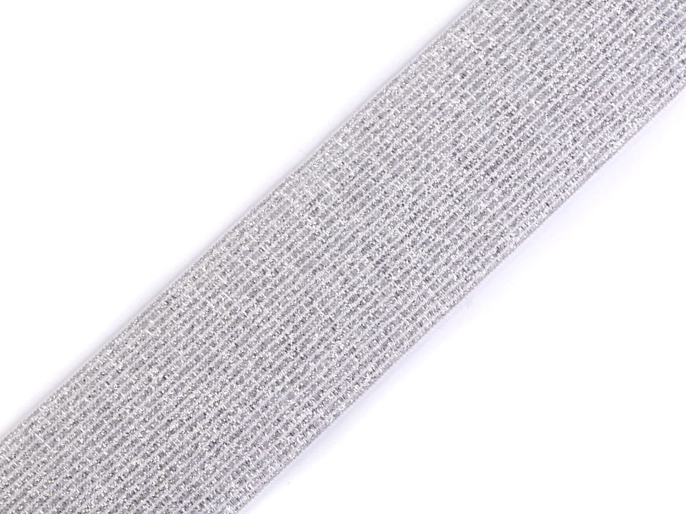 kufer-pasmanteria.pl Guma metalizowana 40 mm ( 1 mb ) BIAŁA