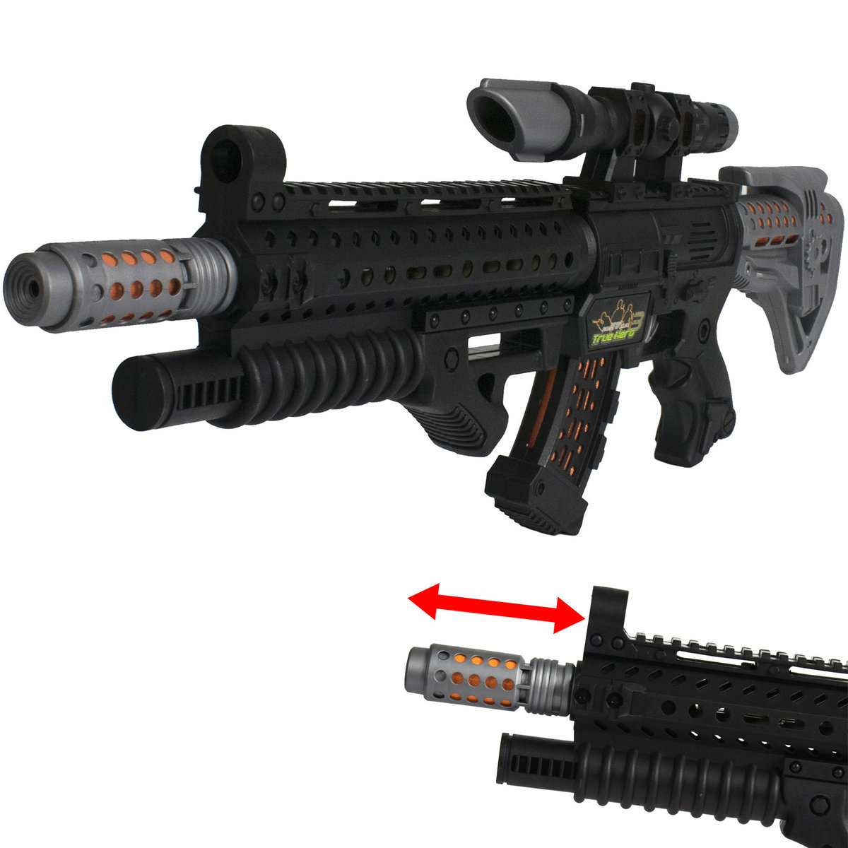 Duży karabin zabawkowy broń maszynowa światło dźwięk