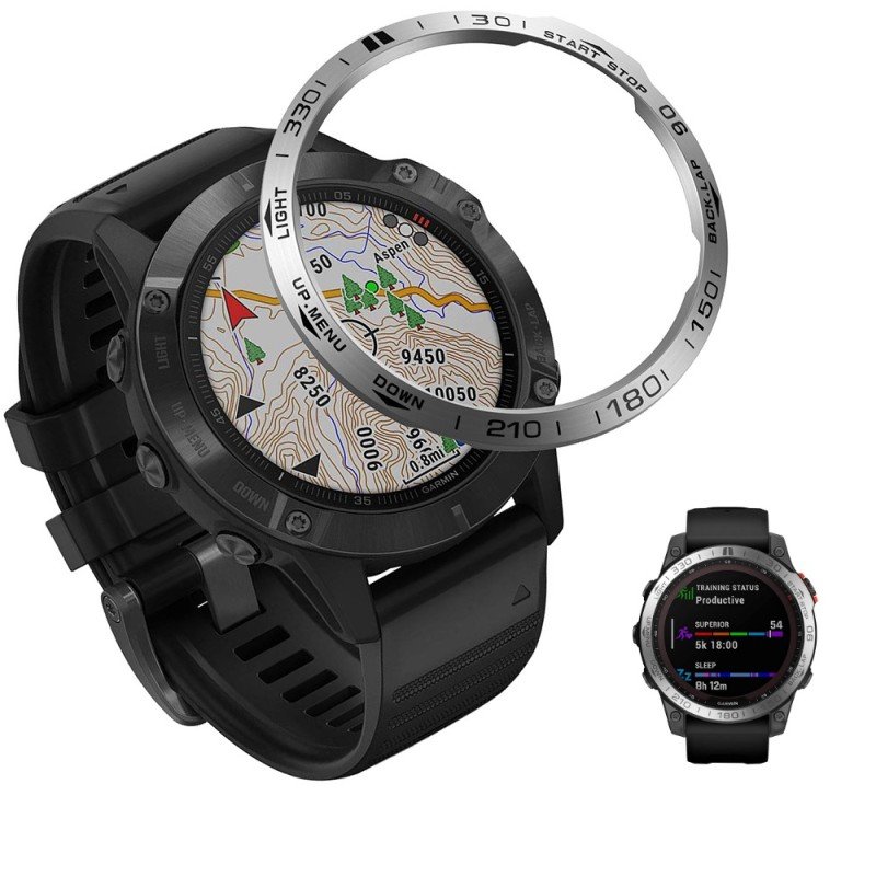 Ring Bezel Do Garmin Fenix 7S Nakładka Etui Srebrny