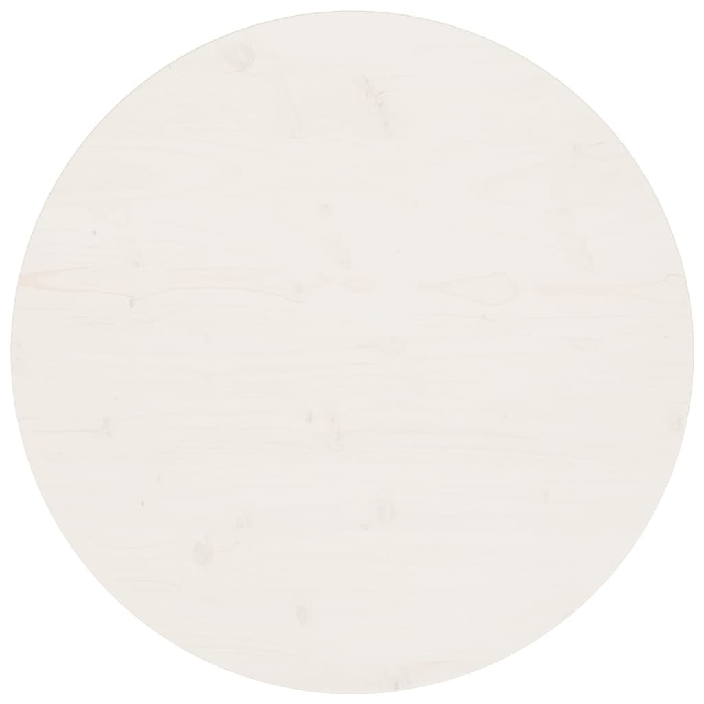 Blat stołu, biały, Ø70x2,5 cm, lite drewno sosnowe