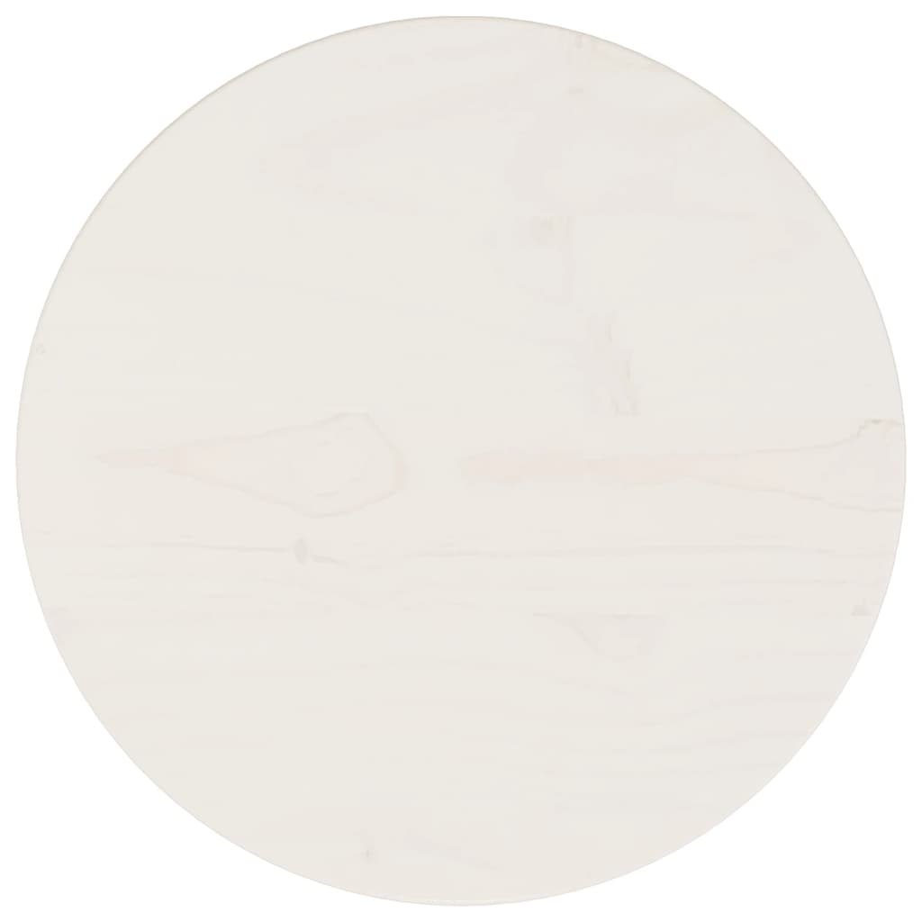 Blat stołu, biały, Ø30x2,5 cm, lite drewno sosnowe
