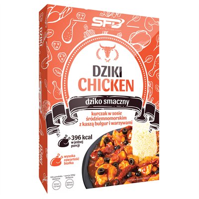 SFD, danie Dziki Chicken kurczak w sosie śródziemnomorskim z kaszą bulgur i warzywami, 300 g
