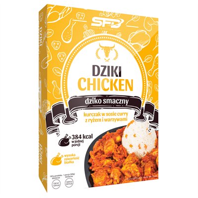 SFD, danie Dziki Chicken kurczak w sosie curry z ryżem i warzywami, 300 g