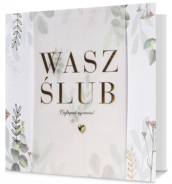 Kartka na ślub pięknie zdobiona Duża HM1039