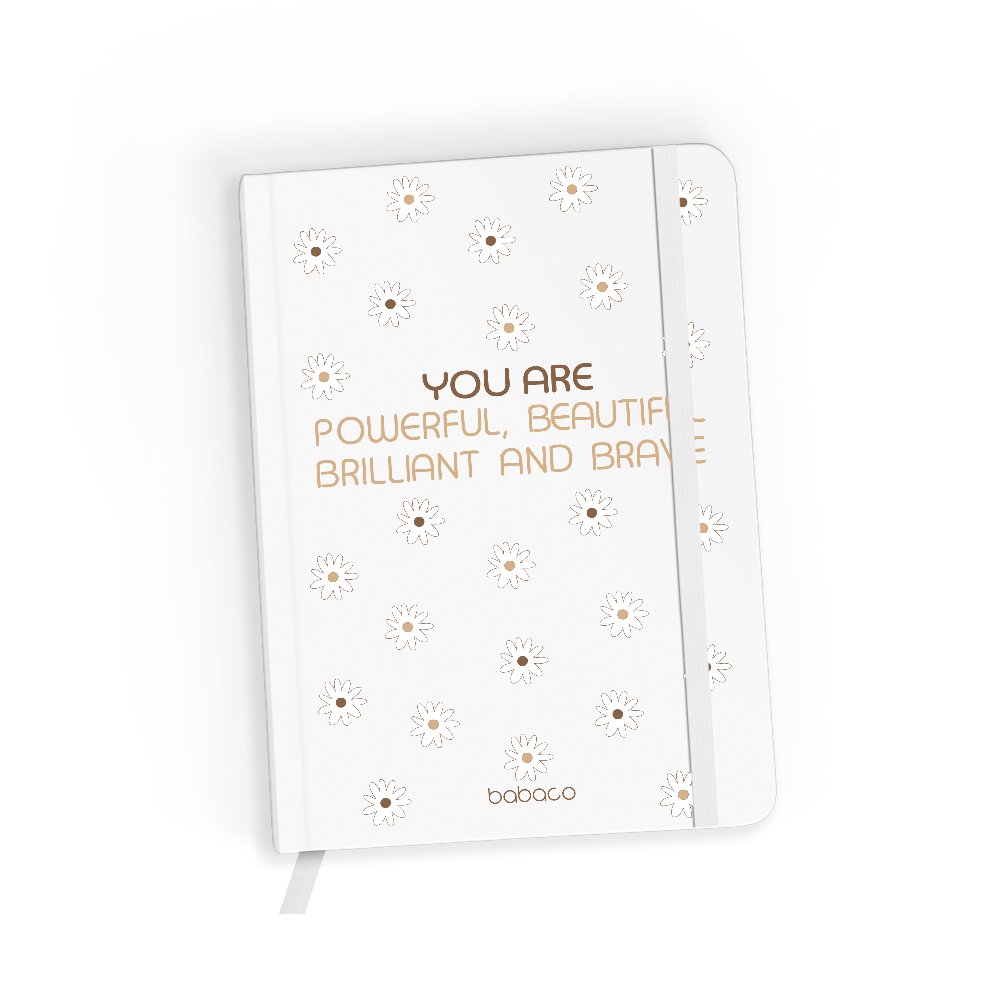 Notes w kratkę Positive vibes 003 Babaco Biały / Babaco