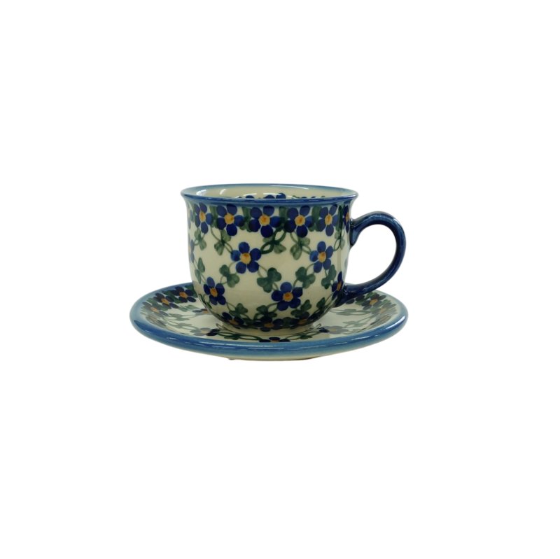 Ceramiczna filiżanka ze spodkiem Ceramika Bolesławiec