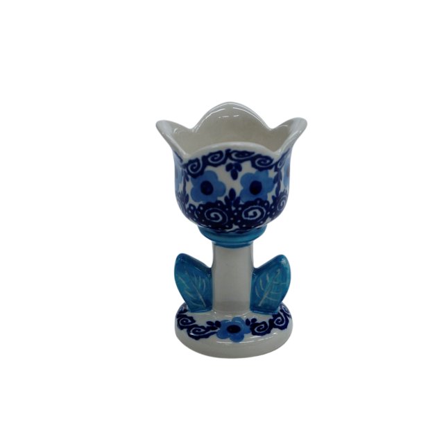 Ceramiczny świecznik tulipan Ceramika Bolesławiec