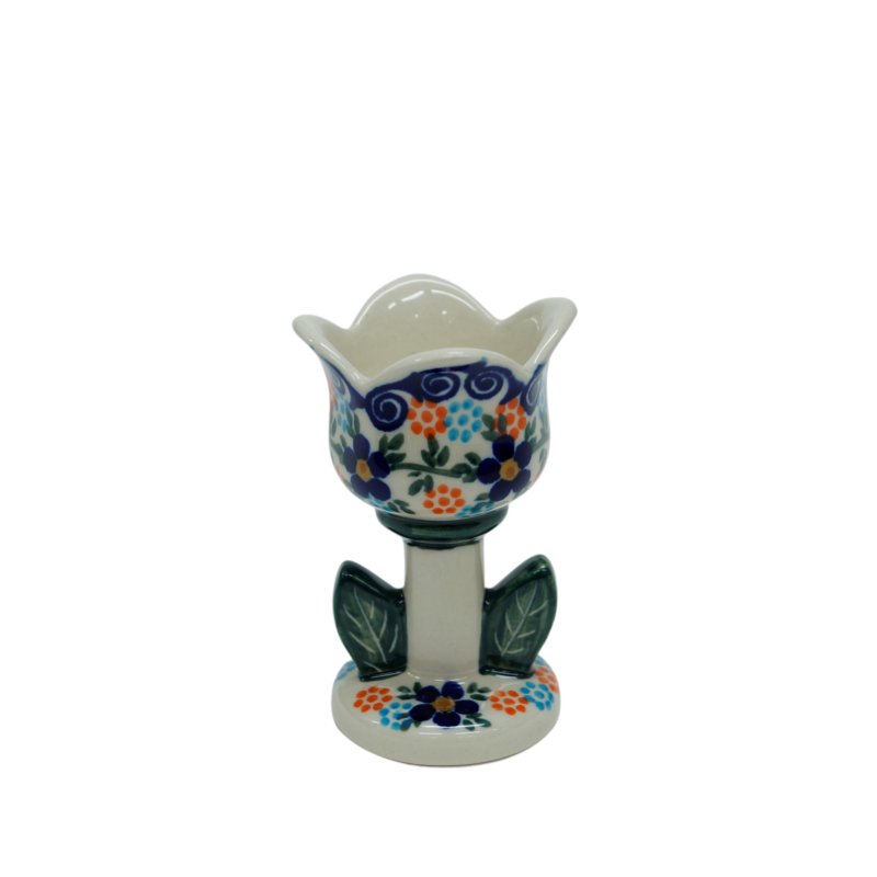 Ceramiczny świecznik tulipan Ceramika Bolesławiec