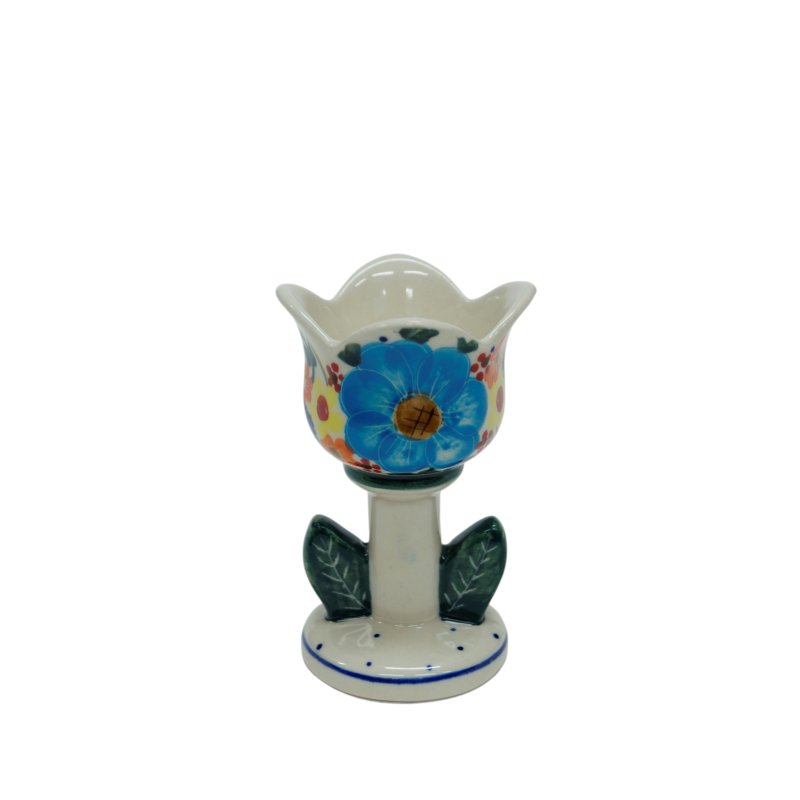 Ceramiczny świecznik tulipan Ceramika Bolesławiec