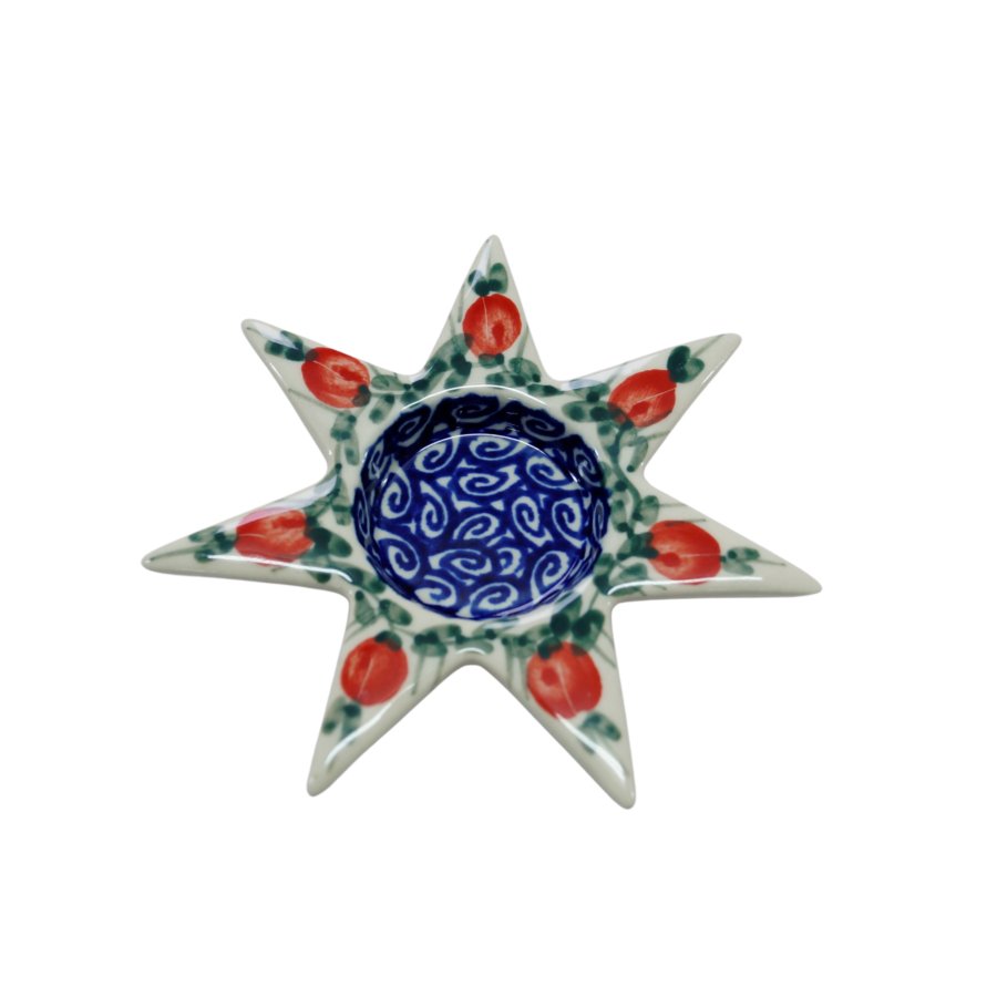 Ceramiczny świecznik gwiazda Ceramika Bolesławiec