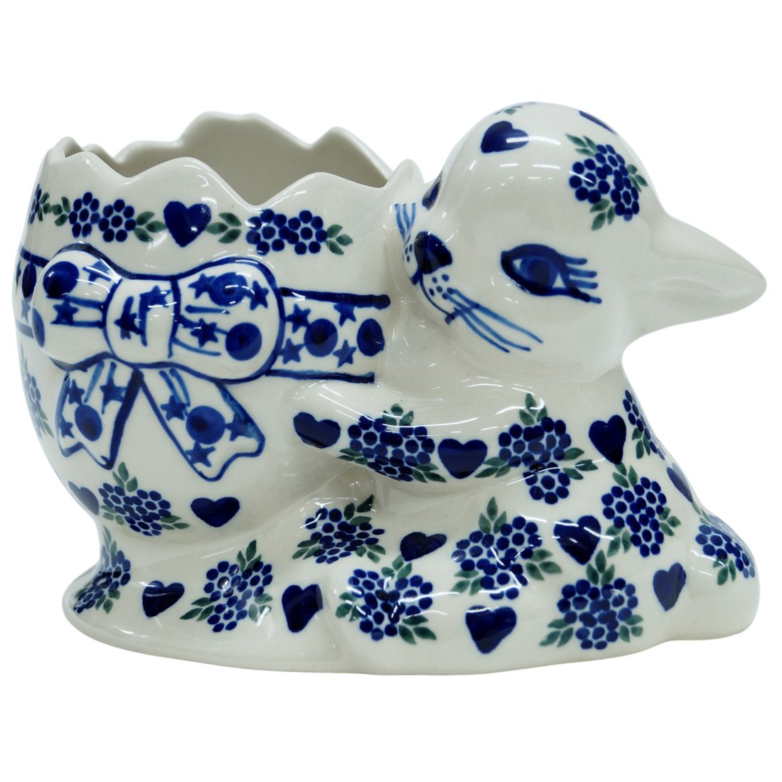 Ceramiczny królik z jajkiem Ceramika Bolesławiec