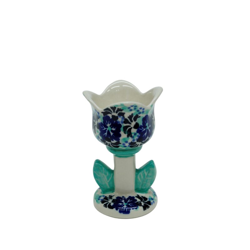 Ceramiczny świecznik tulipan Ceramika Bolesławiec