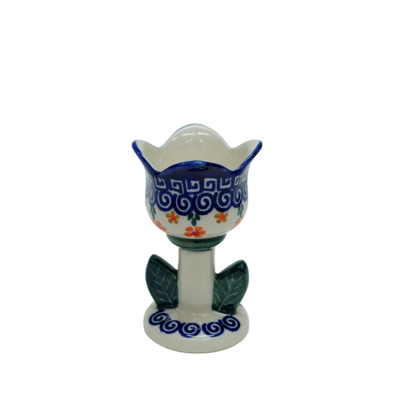 Ceramiczny świecznik tulipan Ceramika Bolesławiec