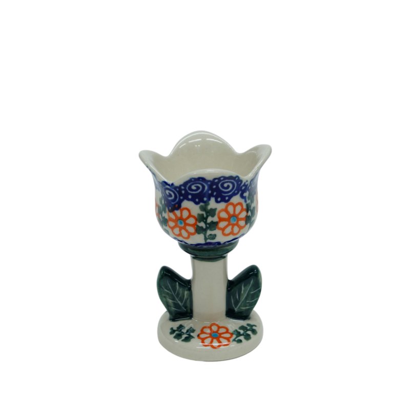 Ceramiczny świecznik tulipan Ceramika Bolesławiec