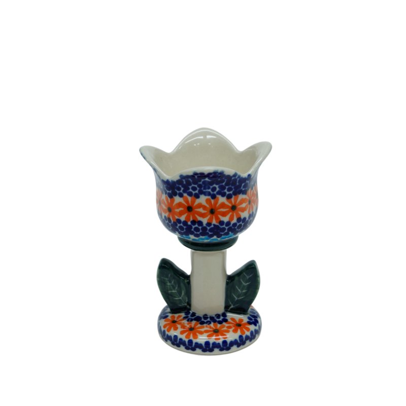 Ceramiczny świecznik tulipan Ceramika Bolesławiec